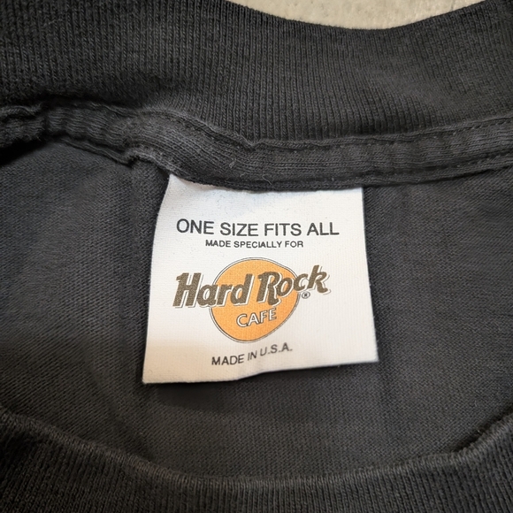 VTG Dallas Hard Rock Cafe Black T-Shirt OSFA Black Faded Single Stitch - Picture 6 of 9